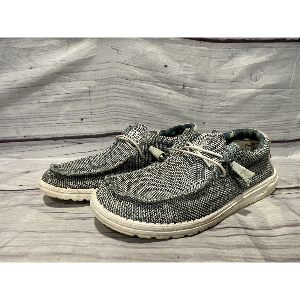 Hey Dude Wally Sox Ice Grey Slip-On Shoes Men's 7 USED